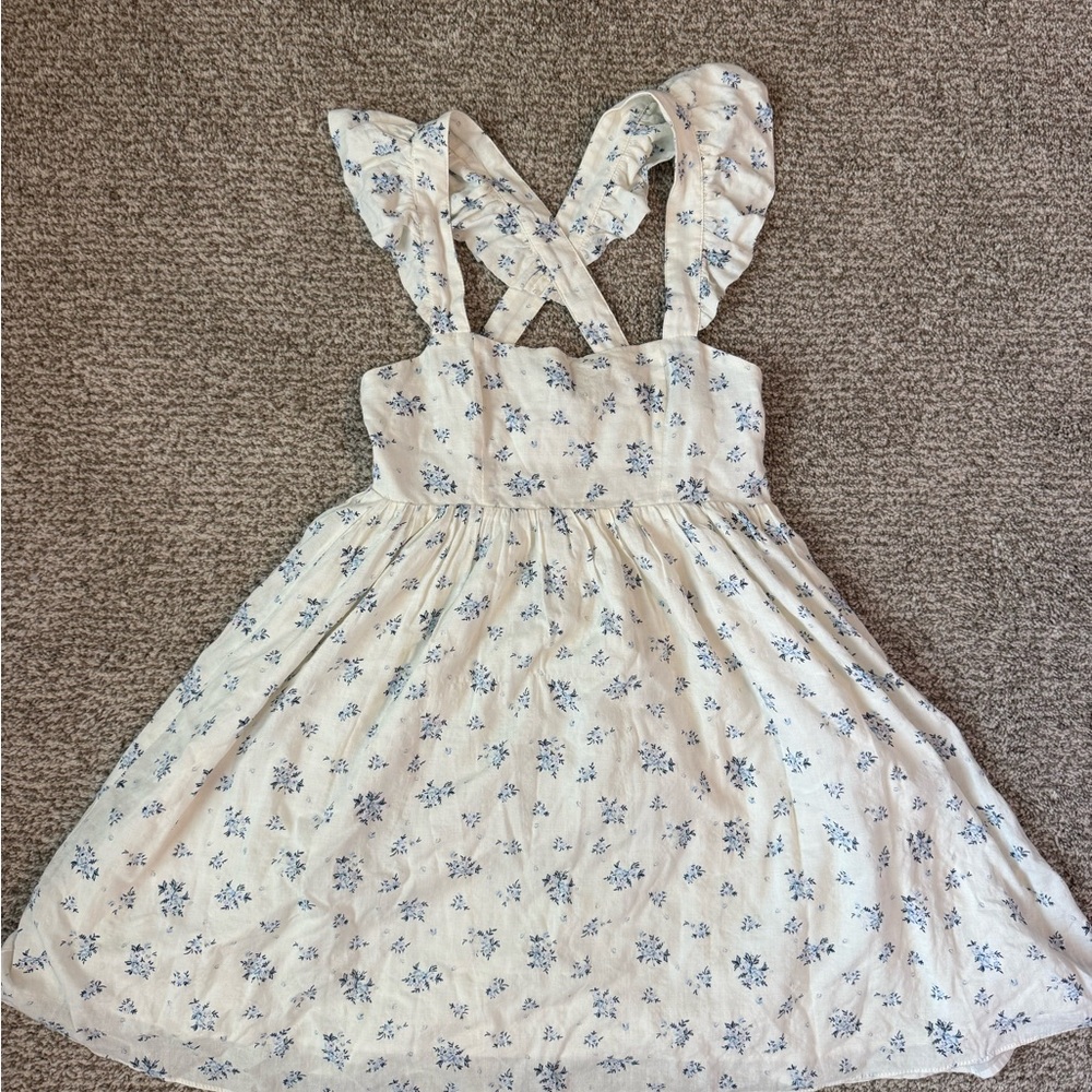 En Saison White Ruffled Smocked Sundress